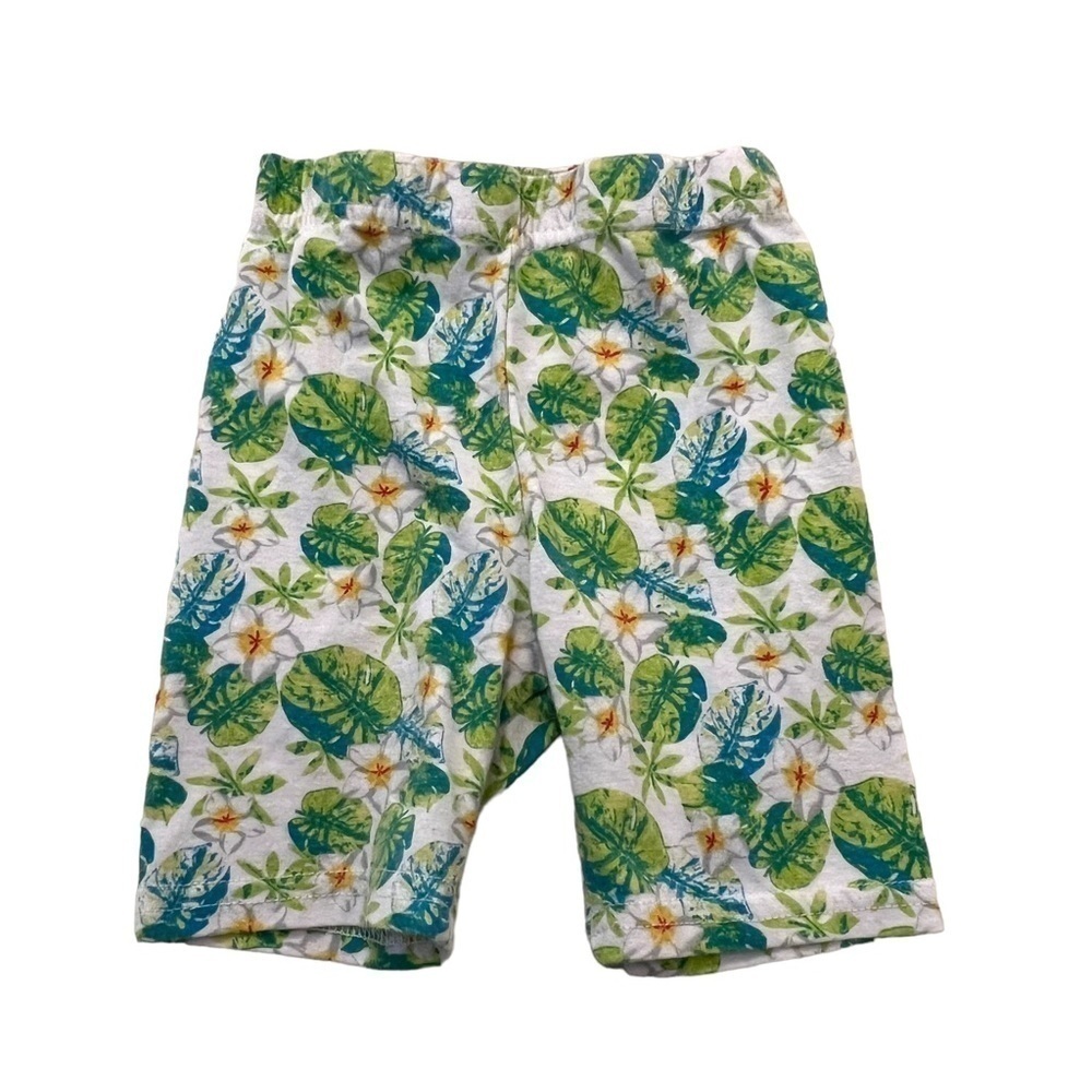 Disney Baby Size 24 Months Shorts White Blue Green Palm Print Floral Stretch